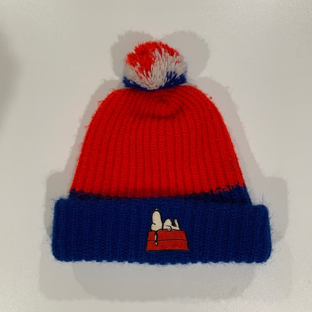 vintage 1958 charlie brown snoopy pom pom beanie